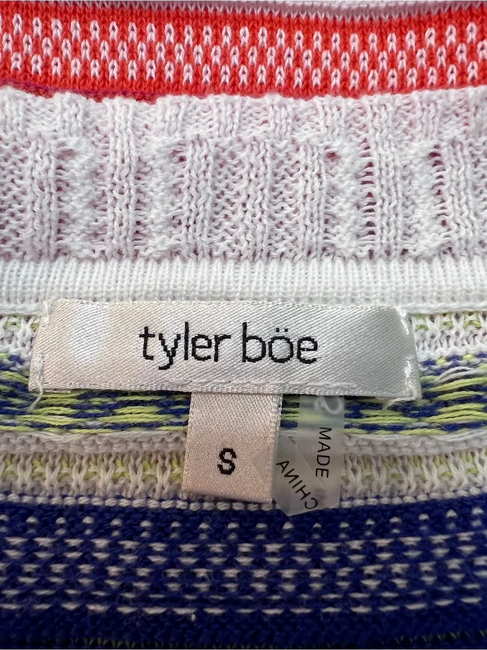 Tyler Boe Multicolor Striped Fair Isle Crewneck Sweater.‎ Size Small.